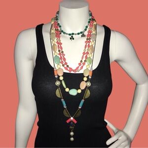 Four Multicolor Beaded Necklace Set
